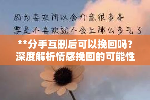 **分手互删后可以挽回吗？深度解析情感挽回的可能性**