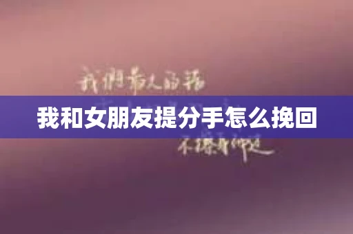 我和女朋友提分手怎么挽回