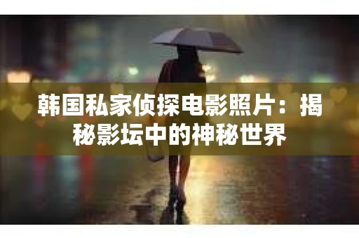 韩国私家侦探电影照片：揭秘影坛中的神秘世界