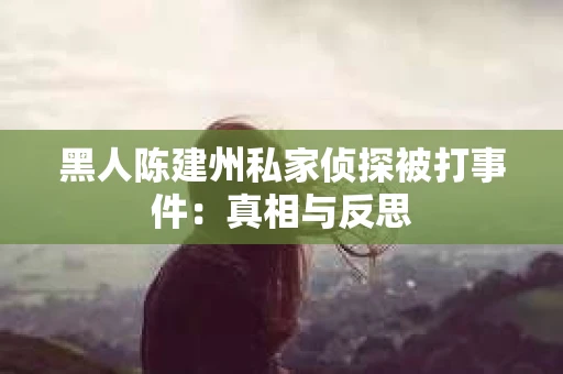 黑人陈建州私家侦探被打事件：真相与反思