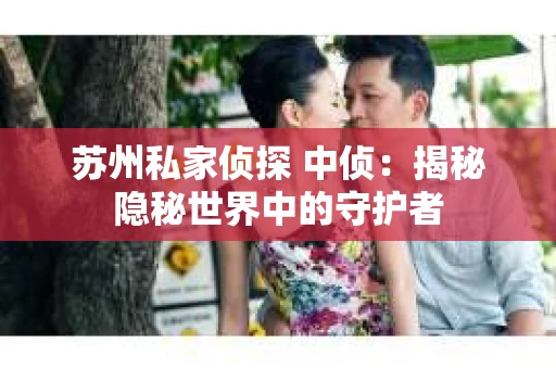 苏州私家侦探 中侦：揭秘隐秘世界中的守护者