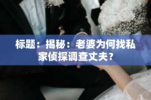 标题：揭秘：老婆为何找私家侦探调查丈夫？