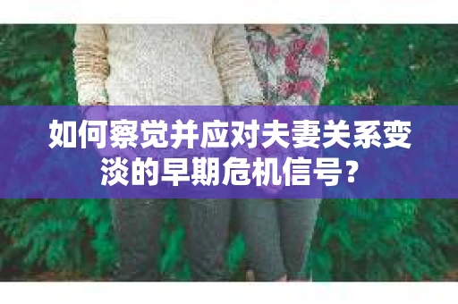 如何察觉并应对夫妻关系变淡的早期危机信号？